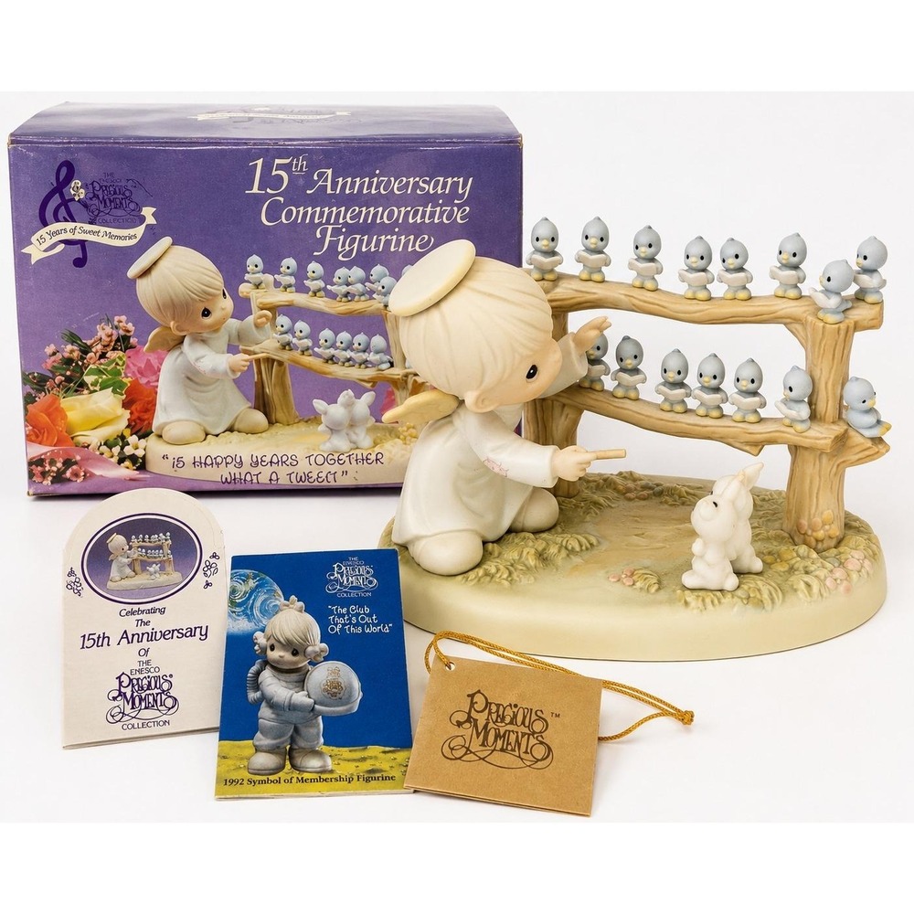 Precious Moments 530786 15 Happy Years Together What A Tweet 1992 Box Papers